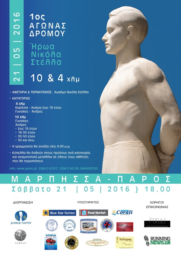 &Delta;&Epsilon;&Lambda;&Tau;&Iota;&Omicron; &Tau;&Upsilon;&Pi;&Omicron;&Upsilon; - &Pi;&rho;&omicron;&kappa;ή&rho;&upsilon;&xi;&eta; 1&omicron;&sigmaf; &alpha;&gamma;ώ&nu;&alpha;&sigmaf; &delta;&rho;ό&mu;&omicron;&upsilon; &pi;&rho;&omicron;&sigmaf; &tau;&iota;&mu;ή &tau;&omicron;&upsilon; ή&rho;&omega;&alpha; &Nu;&iota;&kappa;ό&lambda;&alpha; &Sigma;&tau;έ&lambda;&lambda;&alpha;
